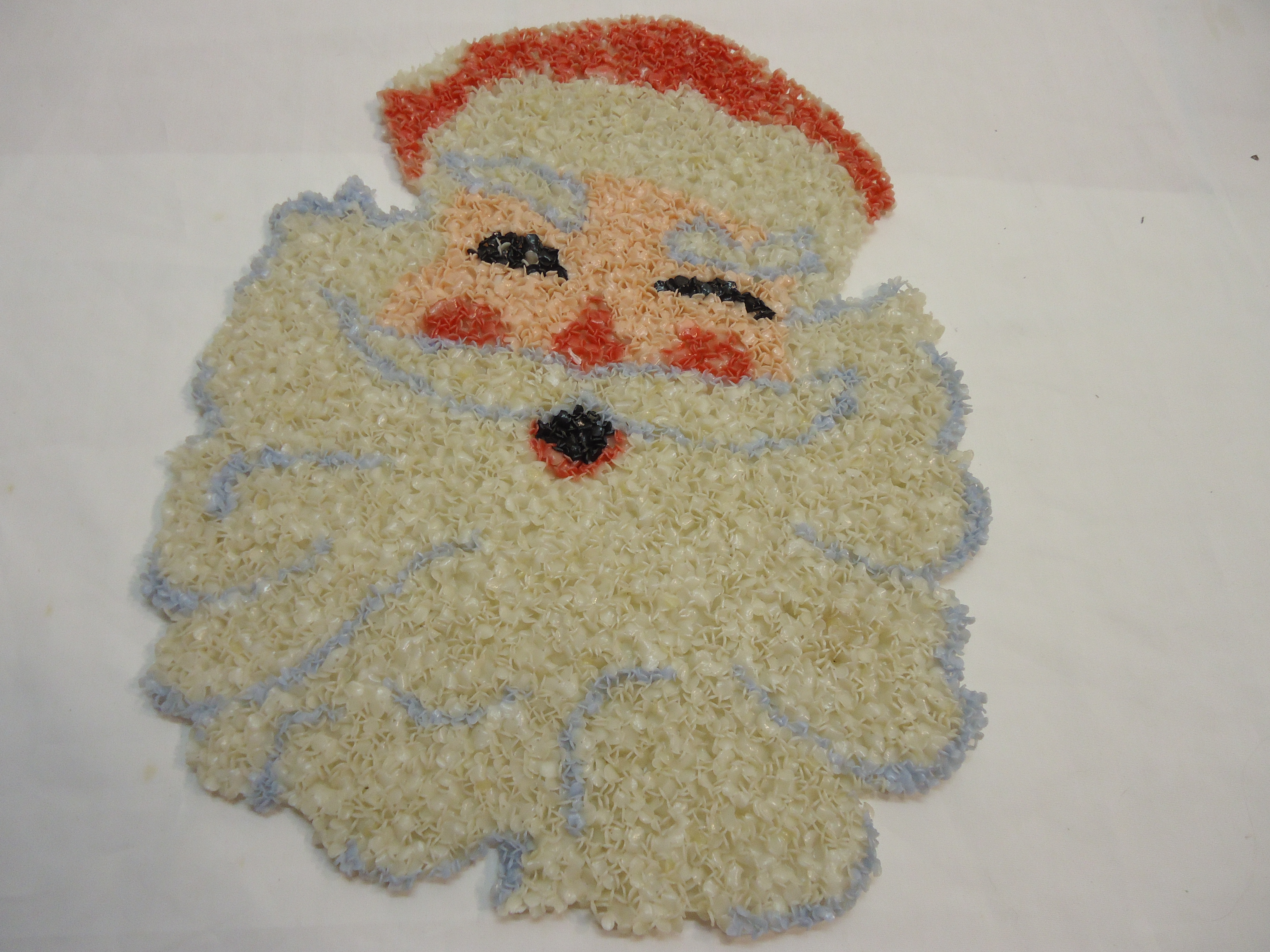 Christmas Is A Coming Vintage Santa Melted Plastic Popcorn Wall